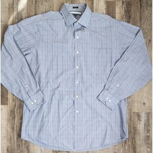 TOMMY HILFIGER Men's Shirt Large Blue Ithaca Shirt Long Sleeve 16 1/2 34-35